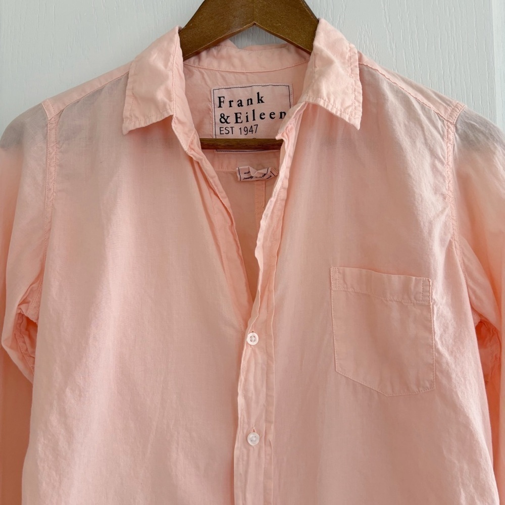 Frank & Eileen Peach Barry Button Up Shirt XS Coastal Classic - Picture 3 of 9